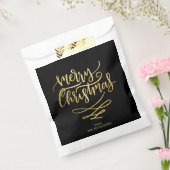 Frohe Weihnachts-Gold-Script-Typografie Geschenktütchen (Versiegelt)