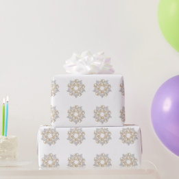 Frohe Weihnachts Gold, Silver Snowflake Urlaub Geschenkpapier