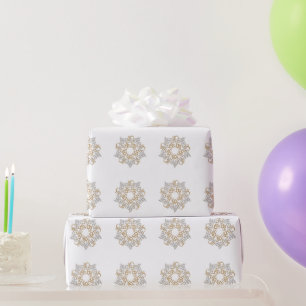 Frohe Weihnachts Gold, Silver Snowflake Urlaub Geschenkpapier