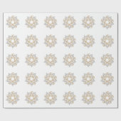 Frohe Weihnachts Gold, Silver Snowflake Urlaub Geschenkpapier (Flach)