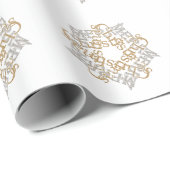 Frohe Weihnachts Gold, Silver Snowflake Urlaub Geschenkpapier (Rolleneckpunkt)