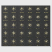Frohe Weihnachts Gold Snowflake Geschenkpapier (Flach)