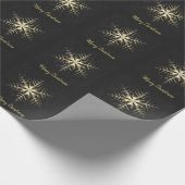 Frohe Weihnachts Gold Snowflake Geschenkpapier (Ecke)