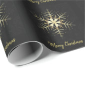 Frohe Weihnachts Gold Snowflake Geschenkpapier (Rolleneckpunkt)