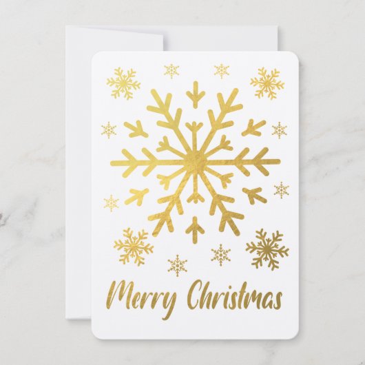 Frohe Weihnachts Gold Snowflakes Leere Karten (Vorderseite)