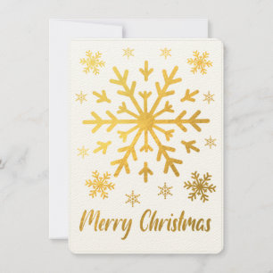 Frohe Weihnachts Gold Snowflakes Leere Karten