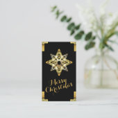 Frohe Weihnachts-Gold-Stars-Geschenk-Tag Visitenkarte (Stehend Vorderseite)