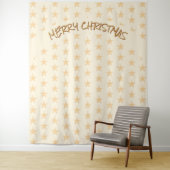 Frohe Weihnachts Gold Stars Hintergrund Wandteppich (Beispiel)