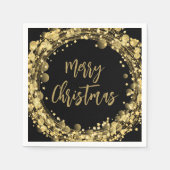 Frohe Weihnachts-Gold-Stars Serviette (Vorderseite)