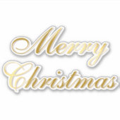 Frohe Weihnachts-Gold-Sticker Aufkleber (Vorderseite)