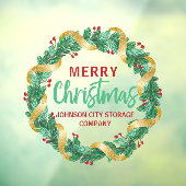 Frohe Weihnachts Gold Wreath Chic Custom Company Fensteraufkleber (Blatt 3)