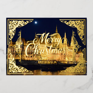 Frohe Weihnachts-Goldfolie, Budapest Folien Feiertagskarte