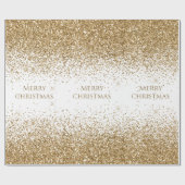 Frohe Weihnachts-Goldtypografie Eleganter Glitzer Geschenkpapier (Flach)
