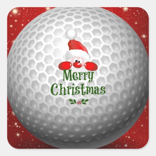 Frohe Weihnachts Golf Ball Aufkleber (Vorderseite)