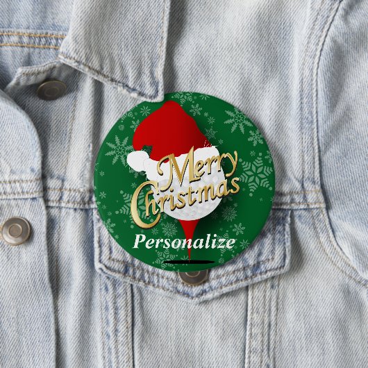 Frohe Weihnachts-Golf-Ball Button (Beispiel)