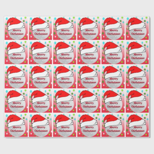 Frohe Weihnachts Golf Ball Packpapier (Flach)