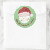Frohe Weihnachts Golf Ball Santa Cap Name Runder Aufkleber (Tasche)