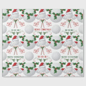 Frohe Weihnachts Golf Ball Santa Geschenkpapier (Flach)