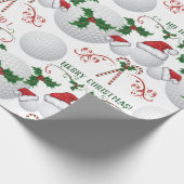 Frohe Weihnachts Golf Ball Santa Geschenkpapier (Ecke)