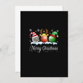 Frohe Weihnachts Golf Ball Xmas Weihnachtsmannmütz Einladung (Vorne/Hinten)