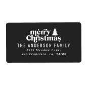 Frohe Weihnachts Grafik Baum Retro schwarz (Vorne)