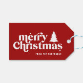 Frohe Weihnachts-Grafik Retro-Schriftart Urlaub Geschenkanhänger (Vorderseite (Horizontal))
