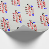 Frohe Weihnachts Gray Red Wrapping Paper Geschenkpapier (Ecke)