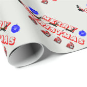 Frohe Weihnachts Gray Red Wrapping Paper Geschenkpapier (Rolleneckpunkt)