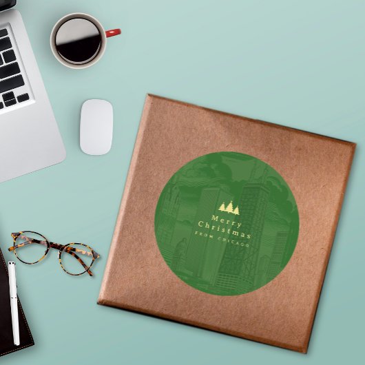 Frohe Weihnachts Green Custom Runder Aufkleber