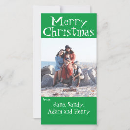 Frohe Weihnachts Green Foto Card Feiertagskarte