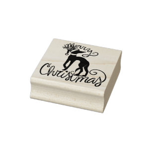 Frohe Weihnachts-Greyhound-Rentier-Gummi-Briefmark Gummistempel