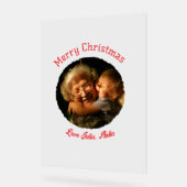 Frohe Weihnachts-Großmutter-Foto-Kreis Acrylschild (Winkel)