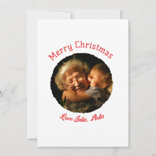 Frohe Weihnachts-Großmutter-Foto-Kreis Einladung