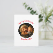 Frohe Weihnachts-Großmutter-Foto-Kreis Postkarte (Stehend Vorderseite)