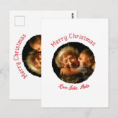 Frohe Weihnachts-Großmutter-Foto-Kreis Postkarte (Vorne/Hinten)