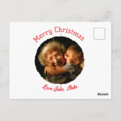 Frohe Weihnachts-Großmutter-Foto-Kreis Postkarte (Rückseite)