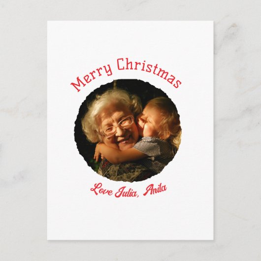 Frohe Weihnachts-Großmutter-Foto-Kreis Postkarte (Vorderseite)