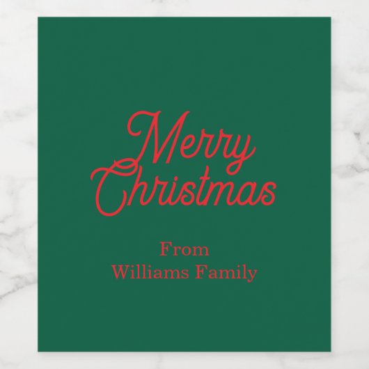 Frohe Weihnachts Grün Drehbuch Urlaub Weinetikett (Einzelnes Label)