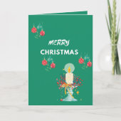 Frohe Weihnachts Grün Faltkarten Dankeskarte (Vorderseite)