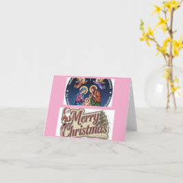 Frohe Weihnachts-Grün Familie Foto Weihnachtskarte Karte
