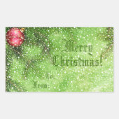 Frohe Weihnachts-Grün-Geschenksticker Rechteckiger Aufkleber (Vorderseite)