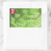 Frohe Weihnachts-Grün-Geschenksticker Rechteckiger Aufkleber (Tasche)