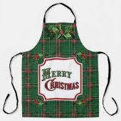 Frohe Weihnachts Grün Kariert Schürze (Vorderseite)