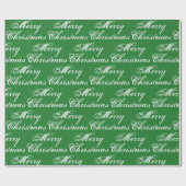 Frohe Weihnachts-Grün-Schriftzeichen-Muster Geschenkpapier (Flach)