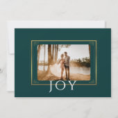 Frohe Weihnachts-Grün und Gold Bogen Foto Urlaub Einladung (Rückseite)