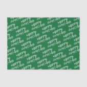 Frohe Weihnachts-Grün- und Weißwortpapier Seidenpapier (Vorderseite)