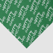 Frohe Weihnachts-Grün- und Weißwortpapier Seidenpapier (Ausschnitt)