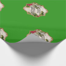 Frohe Weihnachts Grün Vintage Geschenkpapier