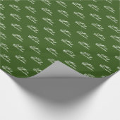 Frohe Weihnachts-Grün-Weiß-Schrift Kalligraphie Geschenkpapier (Ecke)
