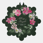 Frohe Weihnachts-Grüne Blume Ornament Karte (Rückseite)